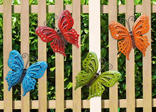 ShabbyDecor Butterfly Wall Decor for Yard Art Garden Decoration Set of 4