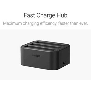 insta360 X3 Battery & Fast Charge Hub Bundle - Includes + 2 Batteries (1800mAh) for insta360 360 Camera (3 Items)