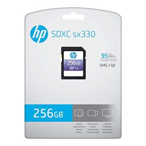 HP 256GB sx330 Class 10 U3 SDXC Flash Memory Card - 95MB/s, Class 10, U3, 4K UHD, Full HD, UHS-I, Full Size SD