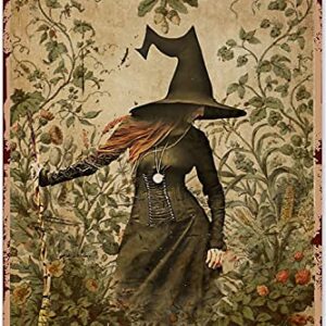 Geuuki Garden Sign Outdoor Witch My Broom Broke So Now I Garden Tin Sign Decoration Vintage Metal Poster Wall Decor Art Gift for Women She-Garden Shed Outdoor 12x8 Inch, 8x12 inches