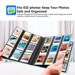 432 Pockets Photo Album for Fujifilm Instax Mini Camera, Polaroid Camera, for Fujifilm Instax Mini 11 12 9 40 Evo Liplay 8 7+ Instant Camera, Photo Album for Polaroid Kodak HP Zink 2x3" Photo (Blue)