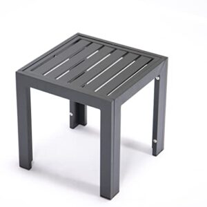 leisuremod chelsea modern weather resistant aluminum side square end table for patio lawn garden balcony yard & porch, black