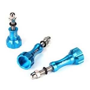 HSU Aluminum Thumbscrew Set + Wrench for Gopro Hero 11, 10, 9, 8, 7, 6, 5, 4, 3, Gopro Session, AKASO Campark and Other Action Cameras (Blue)