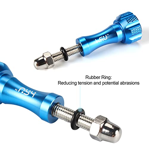 HSU Aluminum Thumbscrew Set + Wrench for Gopro Hero 11, 10, 9, 8, 7, 6, 5, 4, 3, Gopro Session, AKASO Campark and Other Action Cameras (Blue)