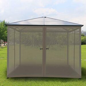 Gazebo Mosquito Netting Screen 4-Panels Universal Replacement for Patio, Outdoor Canopy, Garden and Backyard (10'x12', Beige)