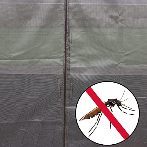 Gazebo Mosquito Netting Screen 4-Panels Universal Replacement for Patio, Outdoor Canopy, Garden and Backyard (10'x12', Beige)