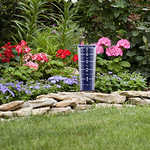 AcuRite 5" Capacity Easy-to-Read Magnifying Acrylic, Blue (00850A2) Rain Gauge