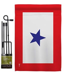 blue star service garden flag – set with stand armed forces military all branches support honor united state american veteran official – house banner small yard gift double-sided 13 x 18.5