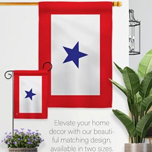 Blue Star Service Garden Flag - Set with Stand Armed Forces Military All Branches Support Honor United State American Veteran Official - House Banner Small Yard Gift Double-Sided 13 X 18.5