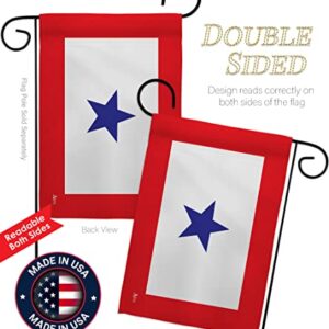 Blue Star Service Garden Flag - Set with Stand Armed Forces Military All Branches Support Honor United State American Veteran Official - House Banner Small Yard Gift Double-Sided 13 X 18.5