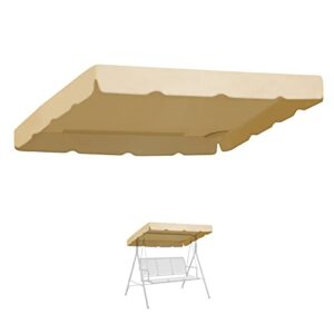 yardgrow 65”x45” patio swing canopy replacement cover swing replacement canopy top cover garden outdoor patio, canopy only (beige)