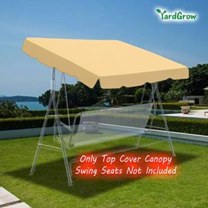 YardGrow 65''x45'' Patio Swing Canopy Replacement Cover Swing Replacement Canopy Top Cover Garden Outdoor Patio, Canopy ONLY (Beige)