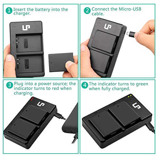 LP-E10 Battery Charger Pack, LP 2-Pack Battery & Dual Slot Charger, Compatible with Canon EOS Rebel T7, T6, T5, T3, T100, 4000D, 3000D, 2000D, 1500D, 1300D & More (Not for T3i T5i T6i T6s T7i)