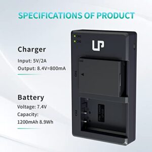 LP-E10 Battery Charger Pack, LP 2-Pack Battery & Dual Slot Charger, Compatible with Canon EOS Rebel T7, T6, T5, T3, T100, 4000D, 3000D, 2000D, 1500D, 1300D & More (Not for T3i T5i T6i T6s T7i)
