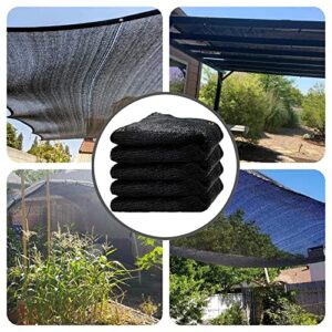 Vocray 90% 6.5ftx6.5ft Black Sunblock Shade Cloth Taped Edge with Grommets UV Resistant Net, Garden Sun Shade Mesh Trap for Plant Cover, Greenhouse, Patio Lawn