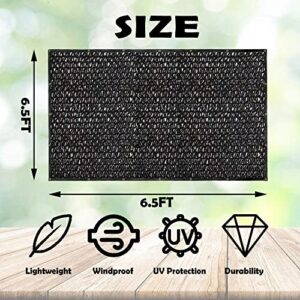 Vocray 90% 6.5ftx6.5ft Black Sunblock Shade Cloth Taped Edge with Grommets UV Resistant Net, Garden Sun Shade Mesh Trap for Plant Cover, Greenhouse, Patio Lawn