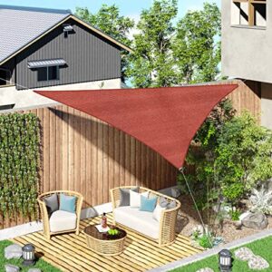 coolboys 10’x10’x10′ sun shade sail triangle uv block sun shade canopy for patio backyard lawn garden outdoor, terra
