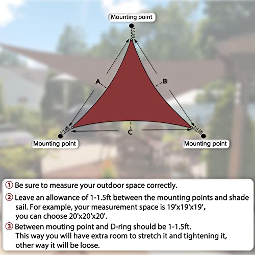 COOLBOYS 10'x10'x10' Sun Shade Sail Triangle UV Block Sun Shade Canopy for Patio Backyard Lawn Garden Outdoor, Terra