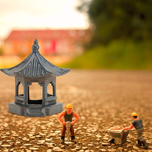 VALICLUD Mini Pagoda Statue Garden Fairy Miniature Hexagon Figurine Ceramic Flower Vase Micro Landscape Asian zen garden decor Home Aquarium Dollhouse