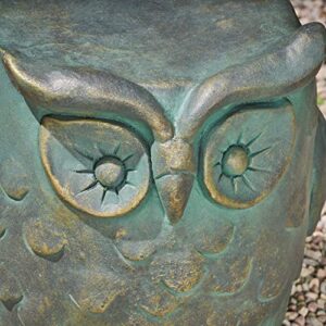 Christopher Knight Home Agnes Owl Garden Stool, Lightweight Concrete, Gold Patina Finish