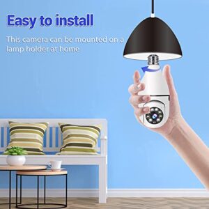 Light Bulb Security Camera,2.4G&5G Light Bulb Camera，355°PTZ &Night Vision & Motion Detection Light Socket Camera