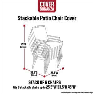 Cover Bonanza Stackable Chair Cover, 25.5 x 33.5 x 45 Inch, Patio Furniture Covers