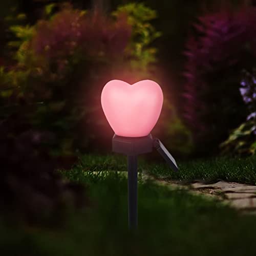 Valentine's Solar Lights LED Solar Outdoor Day Decorations Tree 4PCS Stakes Garden Plug Lights Decoration & Hangs Metal Animal Sculpture (Pink, One Size)