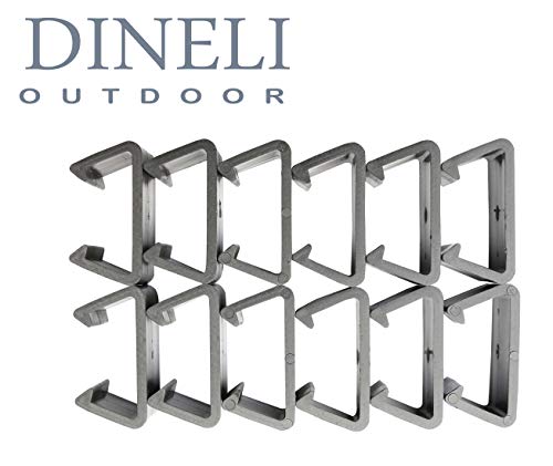 DINELI 12PCS Pack Outdoor Furniture Set Sofa Clips Patio Sectional Connectors Wicker Furniture Accessories Alignment Fasteners Non-Slip Clamps Clips for Rattan Furniture Garden Sofa