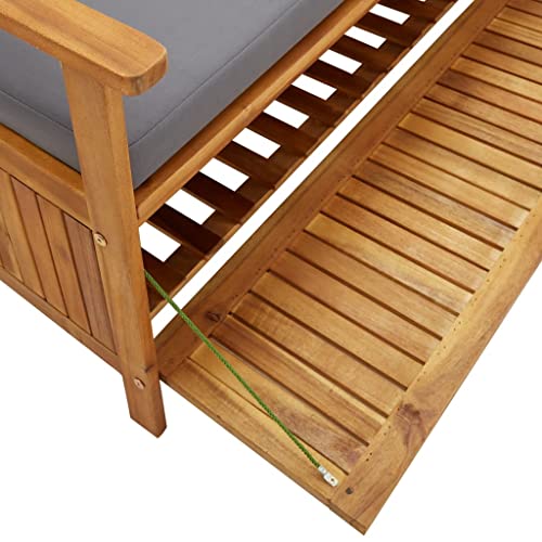 DGZLIIO Modern Rustic Patio Furniture, Outdoor Benches, Patio Storage Bench 47.2" Solid Acacia Wood Suitable for Patio Furniture, Front Porch Decoration and Outdoor Seating.