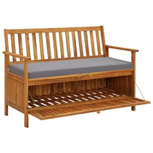 DGZLIIO Modern Rustic Patio Furniture, Outdoor Benches, Patio Storage Bench 47.2" Solid Acacia Wood Suitable for Patio Furniture, Front Porch Decoration and Outdoor Seating.