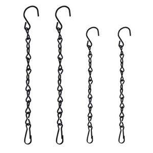 acronde 4pcs black metal hanging chains for bird feeders, planters, lanterns, billboard, wind chimes, flower pot garden