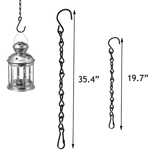 Acronde 4PCS Black Metal Hanging Chains for Bird Feeders, Planters, Lanterns, Billboard, Wind Chimes, Flower Pot Garden