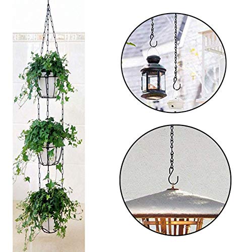 Acronde 4PCS Black Metal Hanging Chains for Bird Feeders, Planters, Lanterns, Billboard, Wind Chimes, Flower Pot Garden