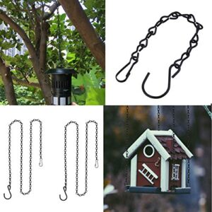 Acronde 4PCS Black Metal Hanging Chains for Bird Feeders, Planters, Lanterns, Billboard, Wind Chimes, Flower Pot Garden