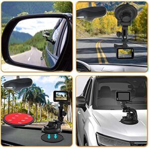 Camera Mount Car Windshield Dashboard Holder for GoPro, EXSHOW Car Dash Suction Cup Mount, 360° Heavy Duty Action Camera Stand with 1/4-20 Thread for GoPro Akoso SJCAM Insta360 Canon Vlogging DSLR Cam