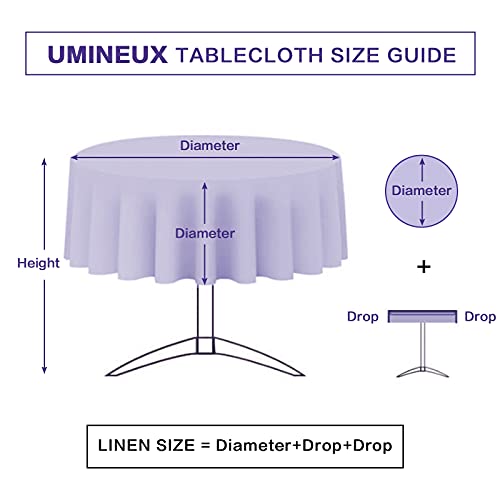 UMINEUX Outdoor Tablecloth with Umbrella Hole and Zipper, Spring/Summer Waterproof Table Cover for Picnic/BBQ/Garden(60" Round,Daisy)