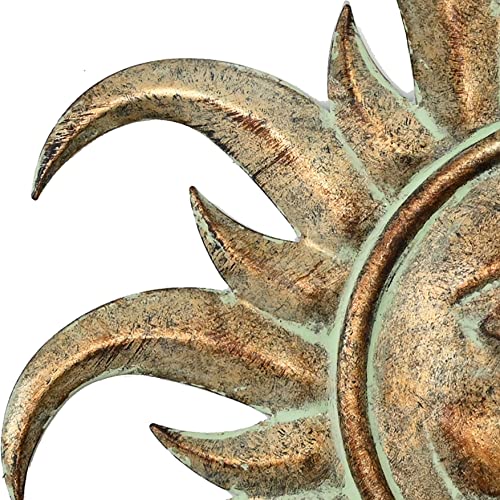 Remenna Metal Sun Wall Art Decor 21.5inch Hanging for Indoor Outdoor Home Bedroom Living Room Office Garden Yard Patio Rustic Finish