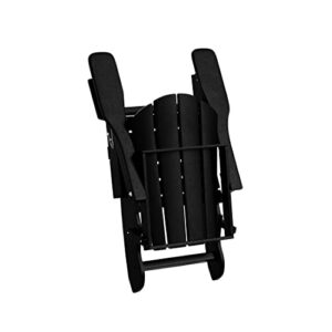 WestinTrends Outdoor Adirondack Chairs Set of 2, Plastic Fire Pit Chair, Weather Resistant Folding Patio Lawn Chair for Outside Deck Garden Backyardf Balcony, Black