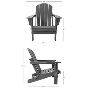 WestinTrends Outdoor Adirondack Chairs Set of 2, Plastic Fire Pit Chair, Weather Resistant Folding Patio Lawn Chair for Outside Deck Garden Backyardf Balcony, Black
