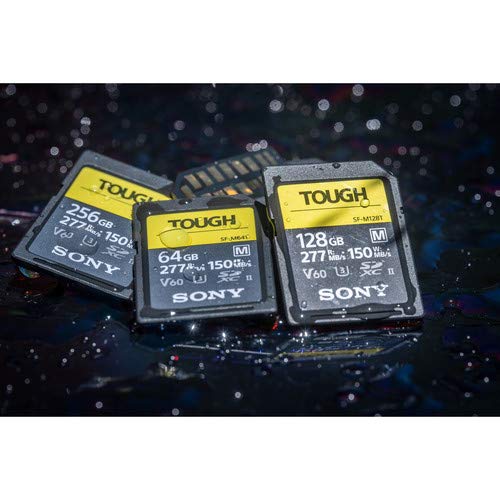 Sony TOUGH-M series SDXC UHS-II Card 64GB, V60, CL10, U3, Max R277MB/S, W150MB/S (SF-M64T/T1)