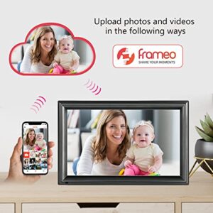 32GB 15.6inch FRAMEO Digital Photo Frame with 1920x1080 FHD IPS LCD Touch Screen, Dual-WiFi Share Photos & Videos Via Frameo App, Support USB Drive/SD Card Extend Storage, Motion Sensor, Auto-Rotate