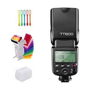 godox tt600 camera flash speedlite master slave off gn60 built-in 2.4g wireless x system transmission compatible for canon, nikon, pentax, olympus, fuji and other dslr camera with standard hotshoe