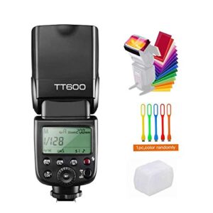 Godox TT600 Camera Flash Speedlite Master Slave Off GN60 Built-in 2.4G Wireless X System Transmission Compatible for Canon, Nikon, Pentax, Olympus, Fuji and Other DSLR Camera with Standard Hotshoe