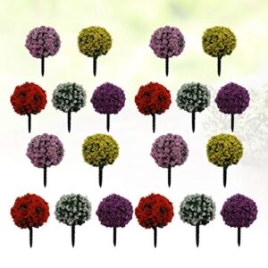 Hemoton 24pcs Micro Landscape Artificial Flower Mini Bundles Fairy Garden Flowers Moss Bonsai Tree Fairy Garden Plant Miniature DIY Landscape Ornament (Colorful)