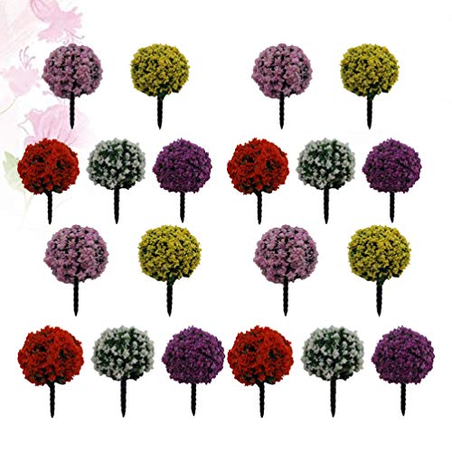 Hemoton 24pcs Micro Landscape Artificial Flower Mini Bundles Fairy Garden Flowers Moss Bonsai Tree Fairy Garden Plant Miniature DIY Landscape Ornament (Colorful)