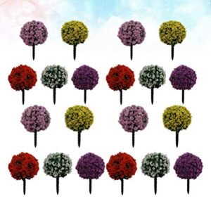 Hemoton 24pcs Micro Landscape Artificial Flower Mini Bundles Fairy Garden Flowers Moss Bonsai Tree Fairy Garden Plant Miniature DIY Landscape Ornament (Colorful)