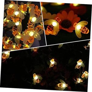 WOONEKY 1 Set Little Bee LED Light Decoración De para Exteriores Fence Decor Garden Lights Decorative Fence Lights String Bumble Bees Fairy Light Outdoor Tree String Lamp The Fence