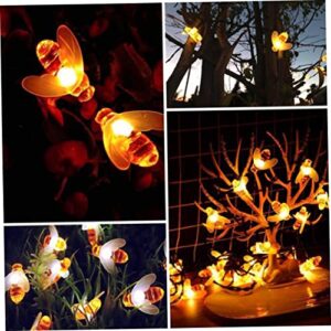 WOONEKY 1 Set Little Bee LED Light Decoración De para Exteriores Fence Decor Garden Lights Decorative Fence Lights String Bumble Bees Fairy Light Outdoor Tree String Lamp The Fence