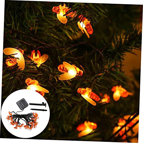 WOONEKY 1 Set Little Bee LED Light Decoración De para Exteriores Fence Decor Garden Lights Decorative Fence Lights String Bumble Bees Fairy Light Outdoor Tree String Lamp The Fence