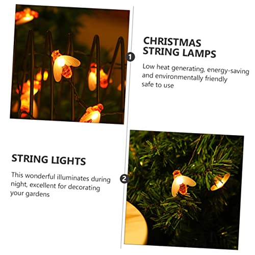 WOONEKY 1 Set Little Bee LED Light Decoración De para Exteriores Fence Decor Garden Lights Decorative Fence Lights String Bumble Bees Fairy Light Outdoor Tree String Lamp The Fence